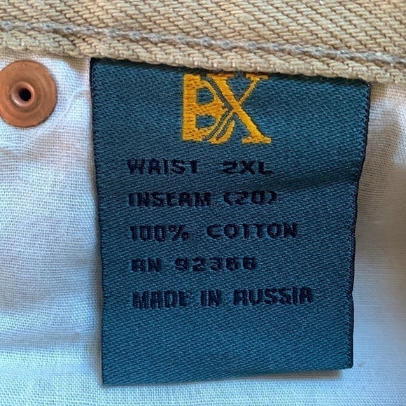 Boom-X Vintage Thick Khaki Tan Jeans Size 2XL X 20 - Picture 10 of 15